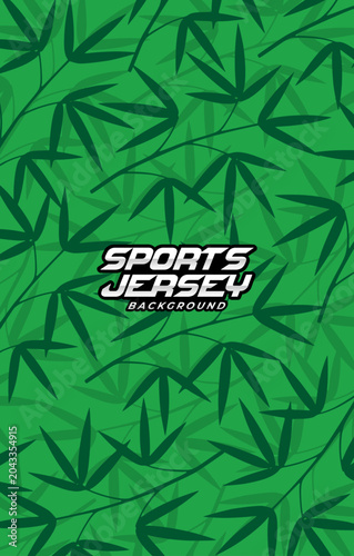 Green tropical pattern background for sports jersey