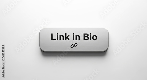 Silver Link in Bio Button on White Background