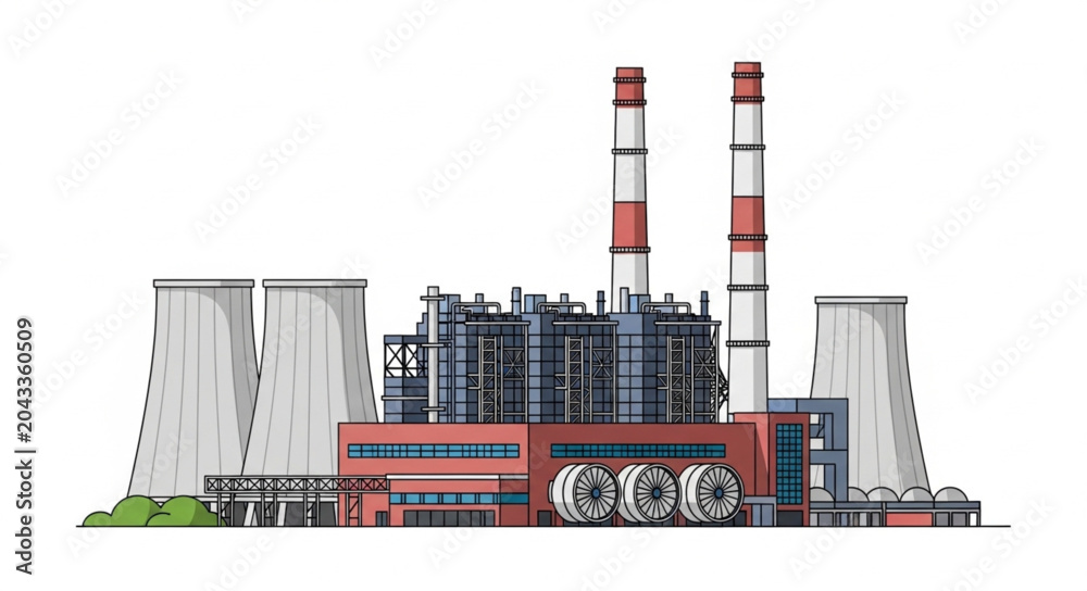 Fototapeta premium industrial plant with smoke