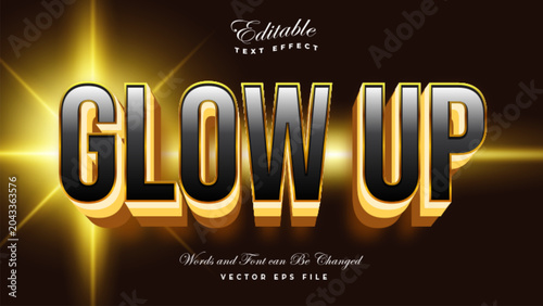 Photos Glow Up Text Effect - Editable Mockup Text Effect