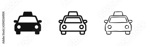 Foto Taxi Cab Transport Icon Set in Flat Outline and Hand Drawn Styles