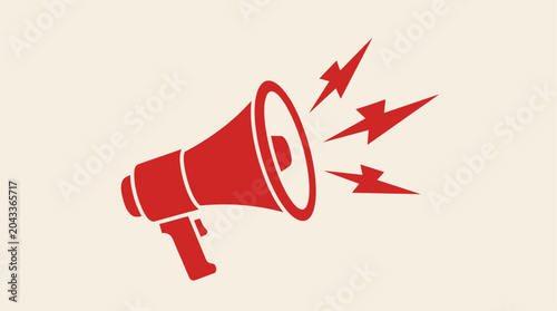 Foto Graphic illustration of a loudspeaker with sound waves.