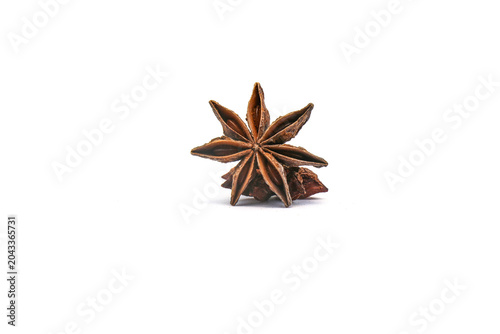 Star Anise a star shaped on white background