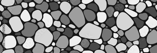 Fotografija Cobblestone pavement texture featuring natural stone pattern