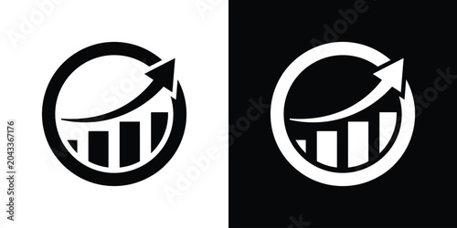 Foto Financial growth chart in circle vector icon