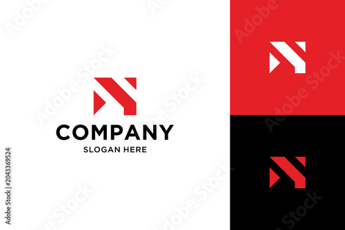 letter N tech logo design vector