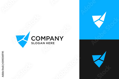 letter v and horn logo design vector