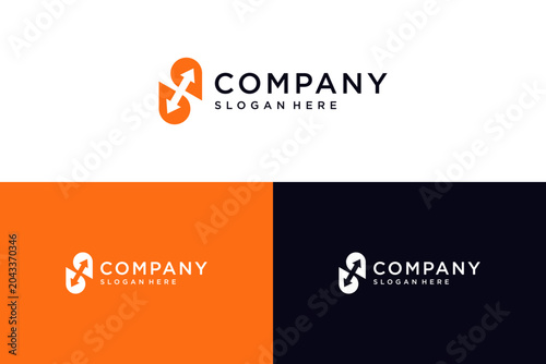 s arrow logo design vector