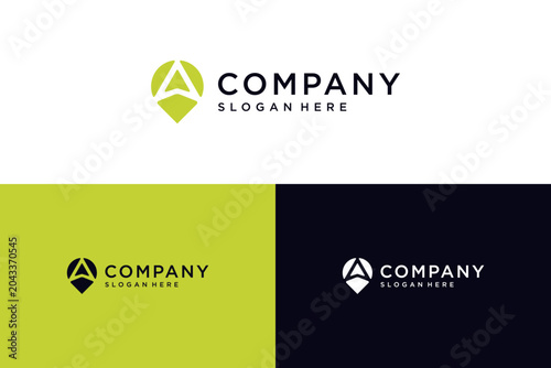 logo map arrow logo letter a
