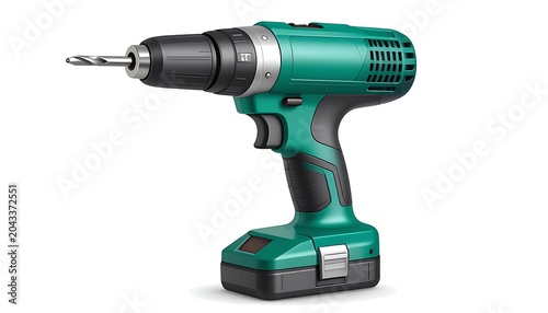 Green cordless power drill tool.