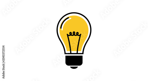 A simple yellow light bulb icon representing a bright creative idea