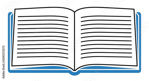 An open book icon illustration isolated on a white background