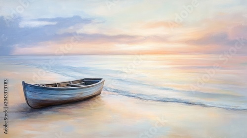 Peaceful sunrise on a beach