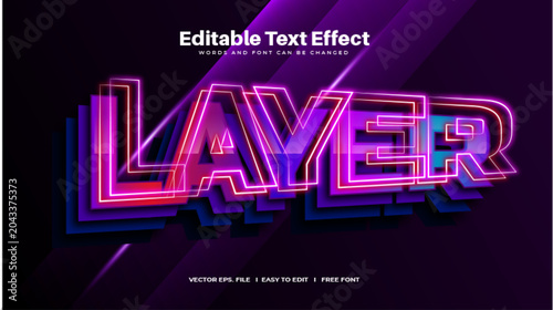 Fotografie Glowing Layer Text Effect