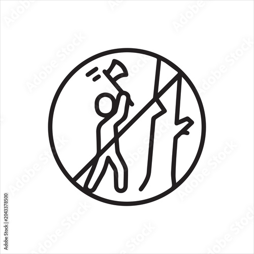Canvas-taulu No tree cutting sign, linear icon