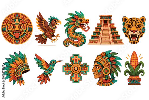 Bild auf Leinwand Vsai ancient mesoamerican civilization cultural symbols and icons