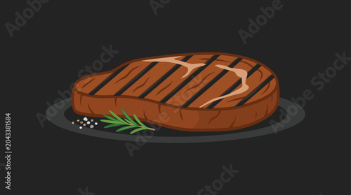Foto Grilled steak with rosemary and salt
