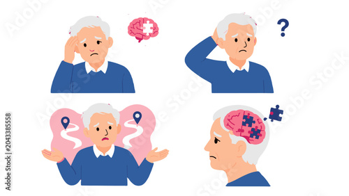 Tableau sur toile Elderly person with memory loss and disorientation symptoms
