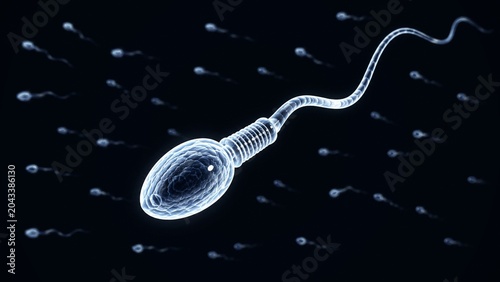 Принти на полотні Human Sperm Cell Fertilization Concept 3D Illustration