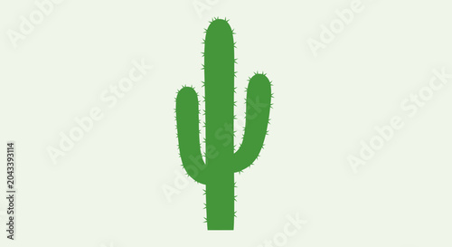 Minimalist cactus graphic illustration representing the desert vegetation and natural flora element