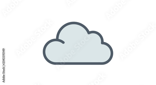 Minimalist Cloud Illustration: Simple Design with Vector Graphics on a White Background