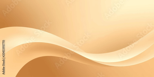 Abstract Orange Wave Background with Golden Curves and Glowing Gradient Vector Design