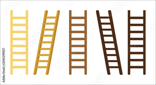 Canvas Print Wooden Ladders In Varying Shades Vector Illustration