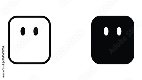 Quadro su tela Blank face icon set in outline and solid glyph style vector