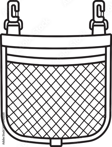 Camp Gear Mesh Storage Pocket Line Art Icon