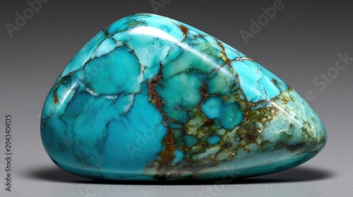 Polished turquoise gemstone