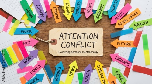 Attention Conflict Due to Mental Overload, Demands Competing