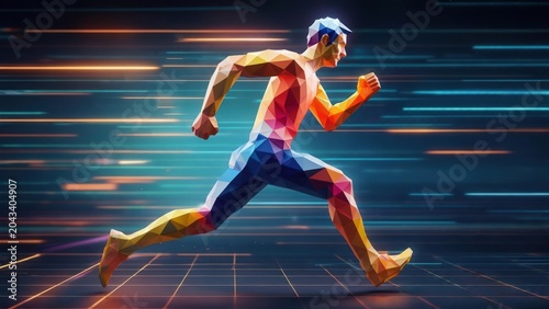 Polygonal runner in motion