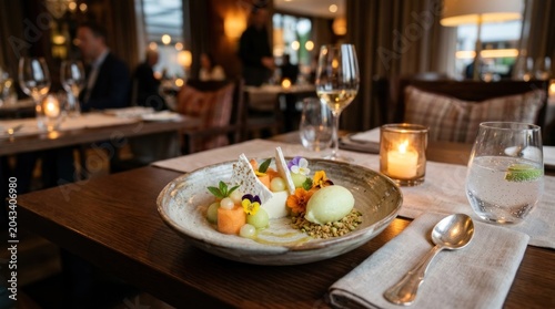served table in restaurant