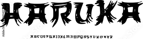 Haruka Japanese Brush Font Alphabet – Dynamic Handdrawn Display Typeface for Anime Logos, Streetwear Branding, Gaming Titles & Modern Asian Typography Design