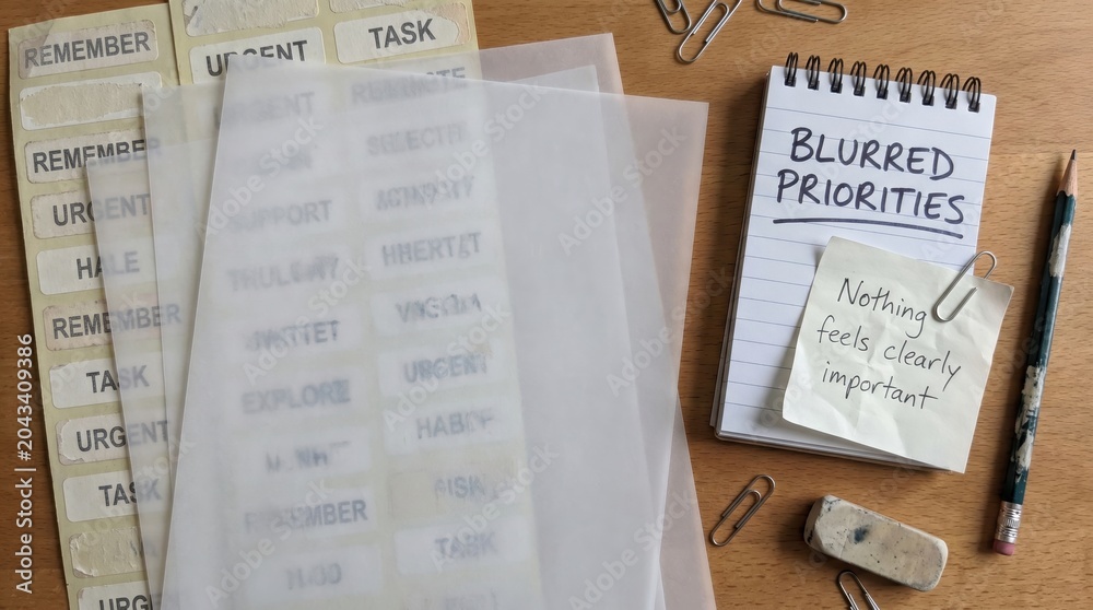 Fototapeta premium Organized Tasks and Notes Addressing Mental Overload