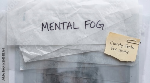 Mental Fog and Overload Concept on Paper