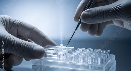 Scientist working with laboratory equipment.