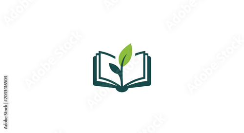Conceptual logo illustrating knowledge growth through education and environmental awareness no