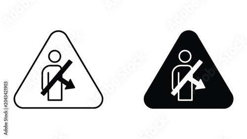 Принти на полотні Person hazard warning icon set in outline and solid glyph style vector