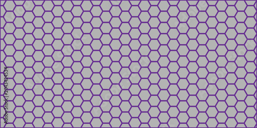 Fotografía Abstract purple hexagon honeycomb mesh vector background with geometric tessella