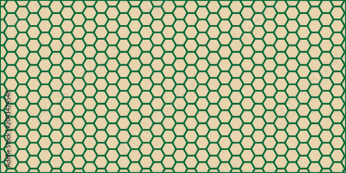 Bild auf Leinwand Green hexagon honeycomb seamless tessellation background with abstract geometric