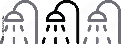 Slika na platnu Shower head line icon vector flat design symbol illustration, creative concept for bathroom