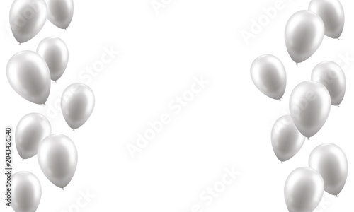 Flying balloons isolated on transparent background. Festive decor elements for header, invitation, flyer, poster, banner, congratulation.