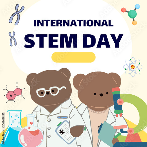 Medical research doctor bear in science laboratory stem cells science innovation