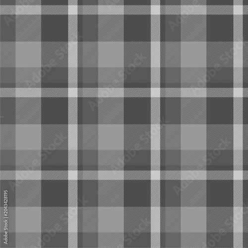 Classic plaid pattern in black, dark gray and light gray tones.