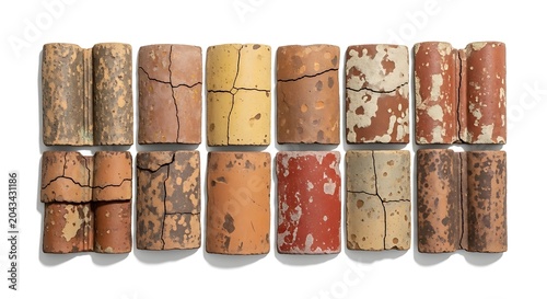 Wine corks on white background closeup.