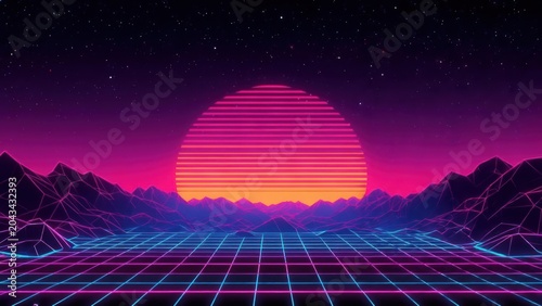 Retro futuristic landscape