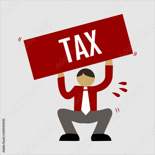 vector illustration of someone with a heavy tax burden