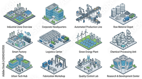 Fotografie Industrial factory buildings and facilities overview.