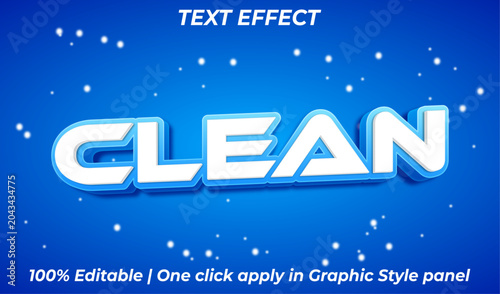 Clean 3D Blue Text Effect Graphic Style